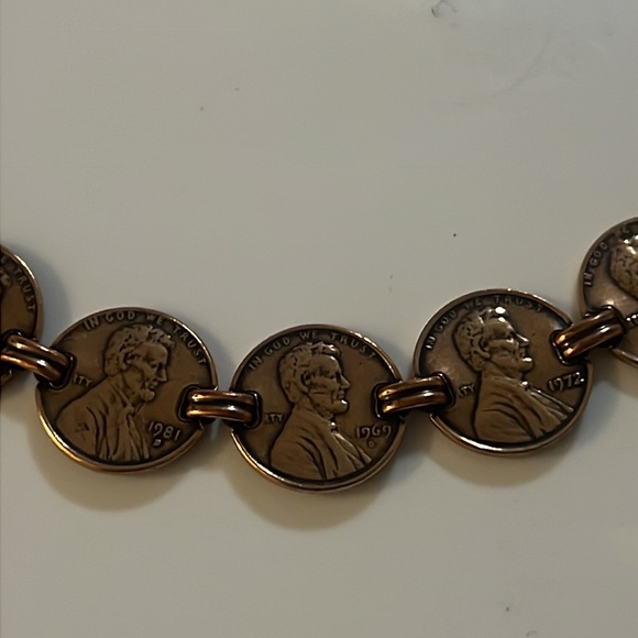 Vintage Copper Sunrise US Coin Penny Link Retro Bracelet - Picture 8 of 10